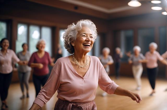Tanzende Seniorinnen