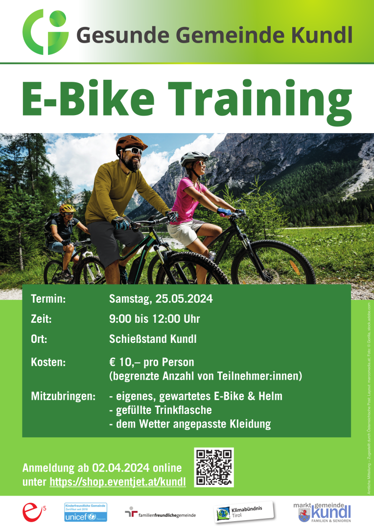 Offizielle Einladung E-Bike Training